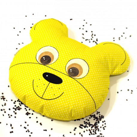 Pohankový polštář medvěd žlutý puntík