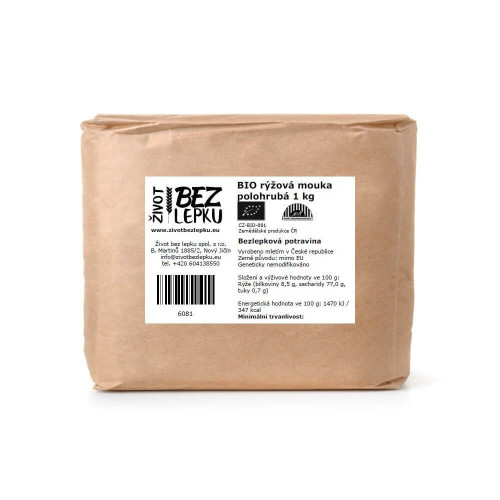 BIO rýžová mouka polohrubá 1 kg