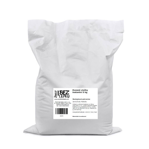 Bezlepkové ovsené vločky instantné 5 kg
