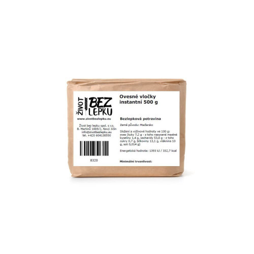 Bezlepkové ovsené vločky instantné 500 g