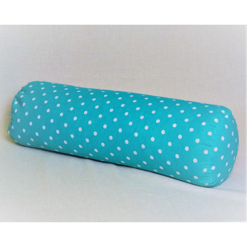 Pohankový relaxační válec 15 x 70 cm tyrkysový puntík