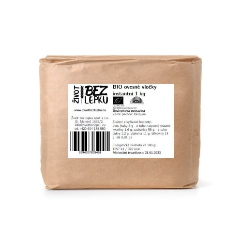 BIO ovesné vločky instantní 1 kg