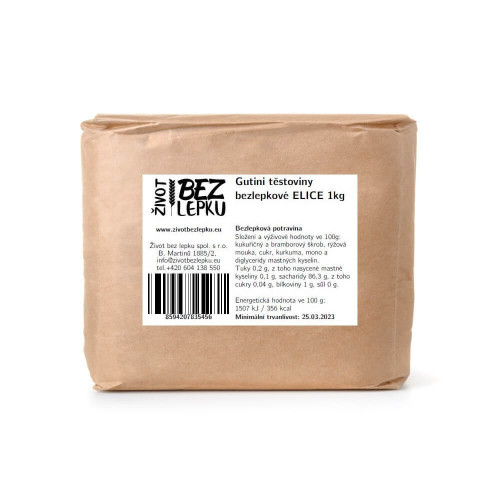 Gutini bezlepkové těstoviny ELICE 1 kg