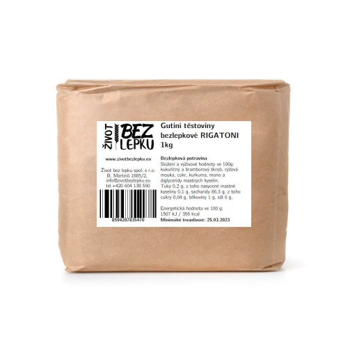 Gutini bezlepkové těstoviny RIGATONI 1 kg