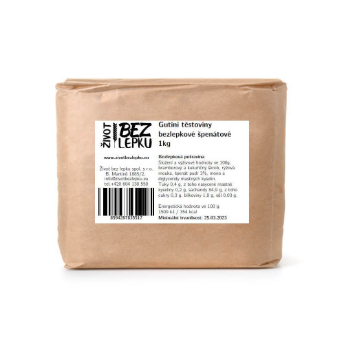 Gutini bezlepkové těstoviny špenátové 1 kg