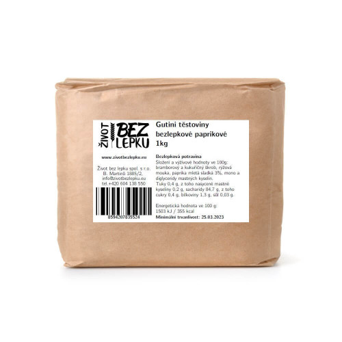 Gutini bezlepkové těstoviny paprikové 1 kg