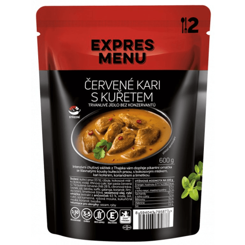 Červené karí s kuraťom 2 porcie EXPRES MENU 600 g