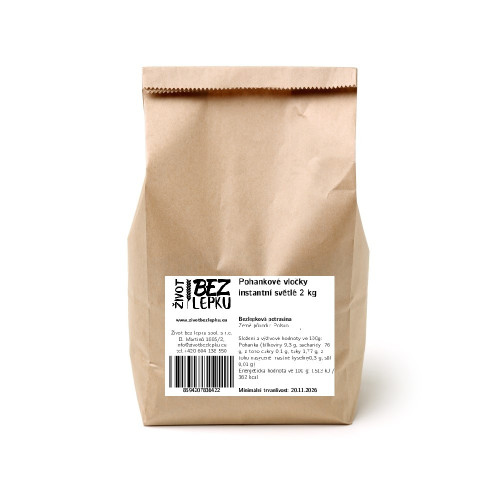 Pohánkové vločky instantné svetlé 2 kg